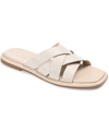 Journee Signature Parkker Woven Slide Sandal In White