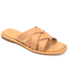 Journee Signature Parkker Woven Slide Sandal In Tan/beige