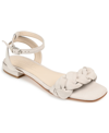 Journee Signature Sellma Braided Ankle Strap Sandal In White
