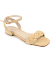 Journee Signature Sellma Braided Ankle Strap Sandal In Tan/beige
