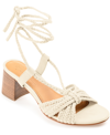 Journee Signature Railee Ankle Tie Sandal In White