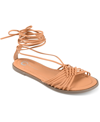 Journee Collection Women's Jess Tie-up Sandals Women's Shoes In Tan/beige