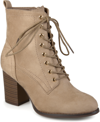 Journee Collection Women's Baylor Lace-up Booties Women's Shoes In Tan/beige