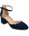 Journee Collection Edna Womens Faux Suede Ankle Strap Dress Heels In Blue