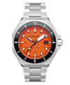 Spinnaker Men's Dumas Automatic Tangerine With Silver-tone Solid Stainless Steel Bracelet Watch 44mm In Orange