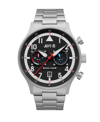 Avi-8 Men's Hawker Hurricane Carey Dual Time Rangoon Silver-tone Solid Stainless Steel Bracelet Watch 43mm In Silver