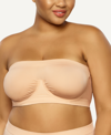 Paramour Plus Size Body Smooth Seamless Underwire Bandeau Bra In Pink