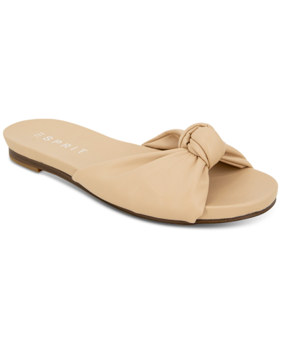 Esprit Tyla Womens Faux Leather Footbed Slide Sandals In Tan/beige