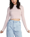 RVCA JUNIORS' SAVE LONG-SLEEVED STRIPED TOP