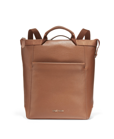Cole Haan Leather Convertible Backpack In British Tan