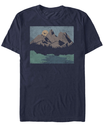 Fifth Sun Men's Rolling Trees Short Sleeve Crew T-shirt In Navy