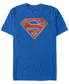 Fifth Sun Dc Men's Superman Man Of Steel Graffiti Logo Short Sleeve T-shirt In Blue