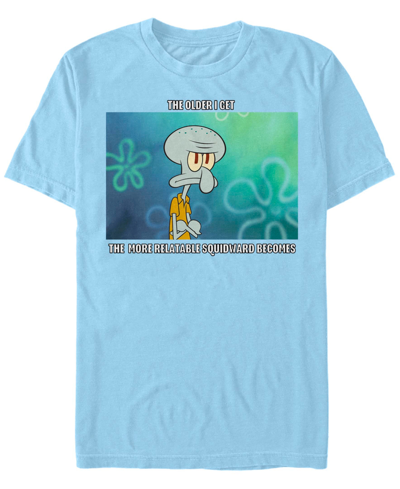 Fifth Sun Men's Relatable Squid Meme Short Sleeve Crew T-shirt In Light Blue