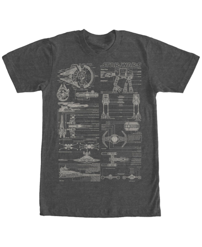 Fifth Sun Men's Super Schematics Short Sleeve Crew T-shirt In Charcoal Heather