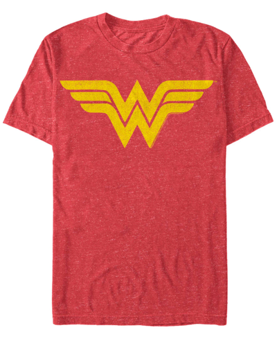 Fifth Sun Men's Wonder Woman One Color Logo Short Sleeve T-shirt In Red