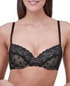 Skarlett Blue Dnu Women's Dare Fully Adjustable Comfortable Everyday Demi T Shirt Bra With Dotted Stretch Lace And In Multi