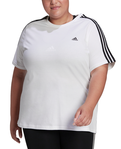 Adidas Originals Adidas Aeroready Train Essentials 3-stripes Tee In White And Black