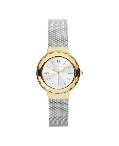 Adrienne Vittadini Women's Silver-tone Metal Strap Watch 26mm In Silver Tone