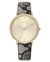 KENDALL + KYLIE WOMEN'S KENDALL + KYLIE GOLD TONE WITH GRAY SNAKESKIN STAINLESS STEEL STRAP ANALOG WATCH 40MM