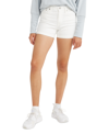 Levi's Women's Mid Rise Mid-length Stretch Shorts In White
