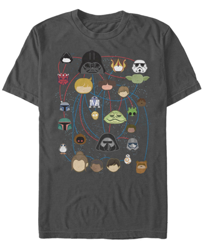 Fifth Sun Men's Family Tree Short Sleeve Crew T-shirt In Charcoal