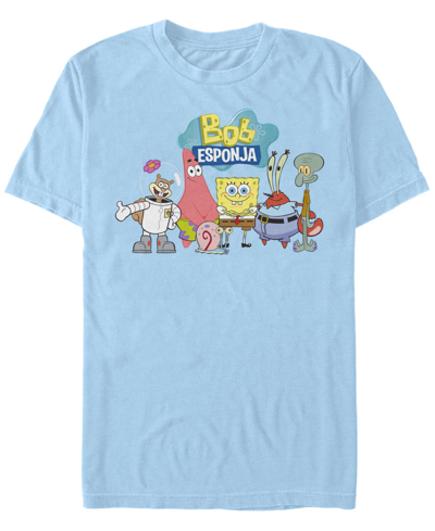 Fifth Sun Men's Esponja Group Shot Short Sleeve Crew T-shirt In Light Blue