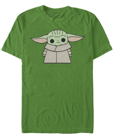 Fifth Sun Men's Baby Yoda Standing Short Sleeve Crew T-shirt In Green