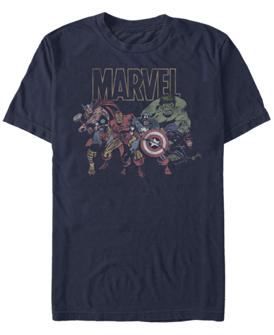 Fifth Sun Men's Marvel Group Short Sleeve Crew T-shirt In Navy