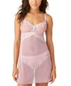 B.tempt'd Women's Opening Act Lace Fishnet Chemise Lingerie Nightgown 914227 In Pink