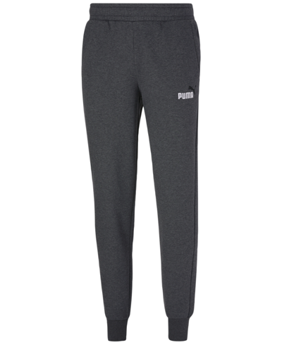 Puma Men's Embroidered Logo Fleece Jogger Sweatpants In Dark Grey Heather