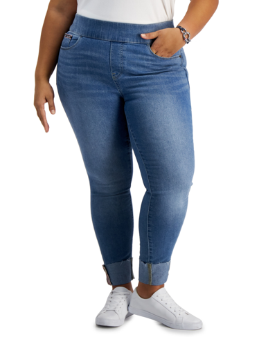 Tommy Hilfiger Th Flex Plus Size Gramercy Pull-on Skinny Jeans, Created For Macy's In Chesapeake Wash