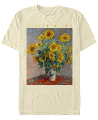 Fifth Sun Men's Monet Sunflowers Short Sleeve Crew T-shirt In Natural