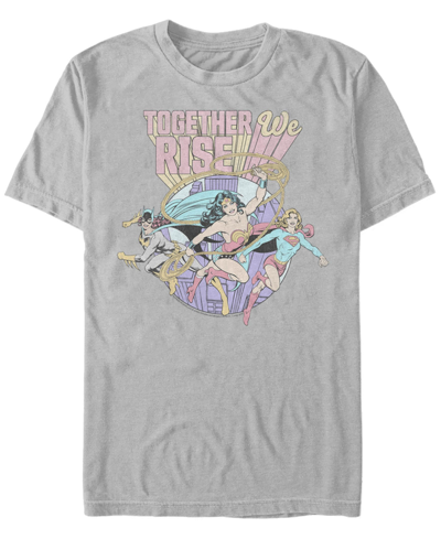 Fifth Sun Men's Wonder Woman Dc Ladies Rise Short Sleeve T-shirt In Silver-tone