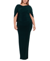 BETSY & ADAM PLUS SIZE RUCHED GOWN