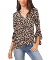 VINCE CAMUTO TIERED-SLEEVE LEOPARD-PRINT TOP