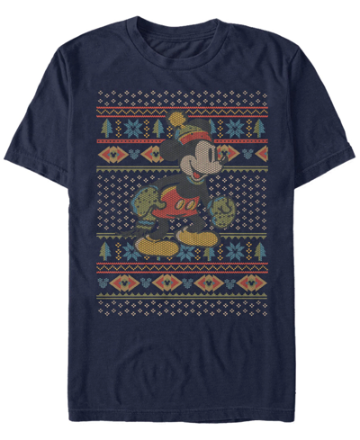 Fifth Sun Men's Vintage-like Mickey Short Sleeve Crew T-shirt In Navy