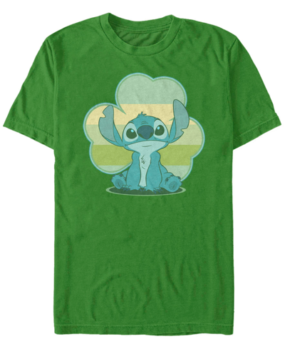 Fifth Sun Men's Lilo Stitch Lucky Stitch Short Sleeve T-shirt In Green