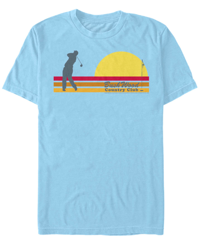 Fifth Sun Men's Caddyshack Country Club Stripe Short Sleeve T-shirt In Light Blue