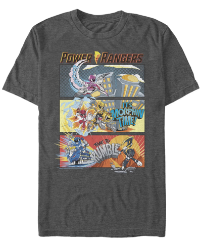 Fifth Sun Men's Teen Comic Strips Short Sleeve Crew T-shirt In Charcoal Heather