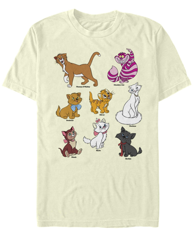Fifth Sun Men's Disney Cats Grid Short Sleeve Crew T-shirt In Natural