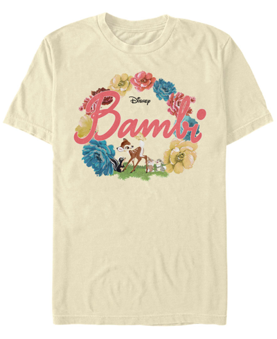 Fifth Sun Men's Bambi Bambi Flowers Short Sleeve T-shirt In Natural