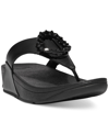 FITFLOP FITFLOP WOMEN'S LULU CRYSTAL CIRCLET LEATHER TOE POST SANDALS WOMEN'S SHOES