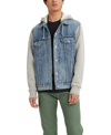 LEVI'S MEN'S HYBRID HOODIE NON-STRETCH DENIM TRUCKER JACKET