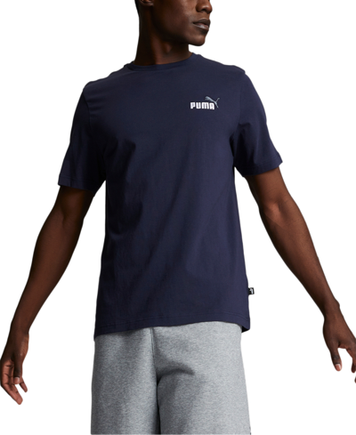 Puma Men's Embroidered Logo T-shirt In Peacoat Navy