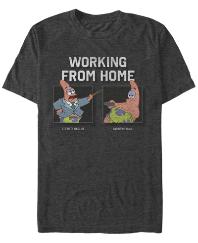 Fifth Sun Men's Work From Home 2-box Short Sleeve Crew T-shirt In Charcoal Heather