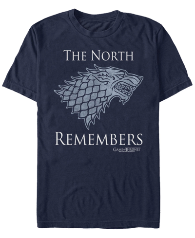 Fifth Sun Men's Game Of Thrones In The North Short Sleeve T-shirt In Navy