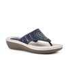 Cliffs By White Mountain Cienna Thong Comfort Sandal In Blue