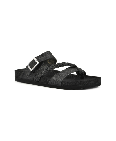 White Mountain Hazy Women's Footbed Sandals Women's Shoes In Black