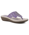 Cliffs By White Mountain Cienna Thong Comfort Sandal In Purple