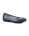 Cliffs By White Mountain Womens Faux Leather Embellished Ballet Flats In Blue
